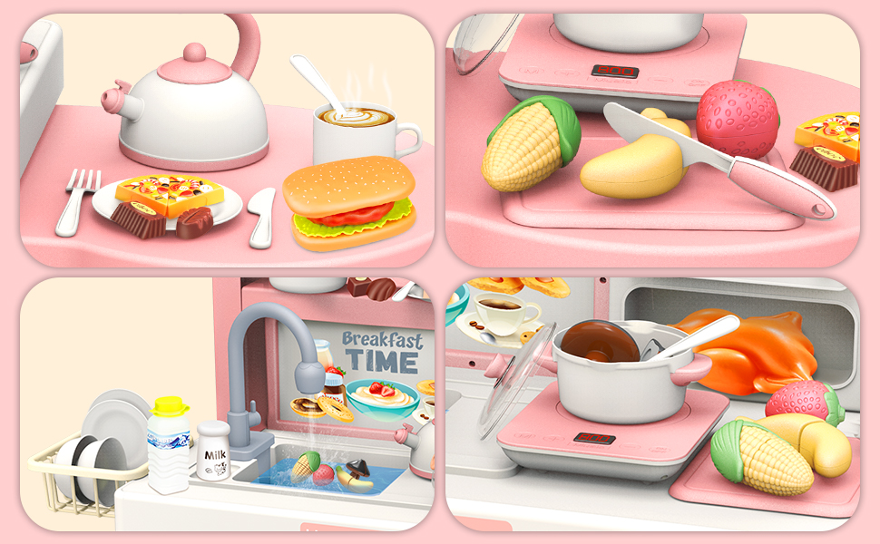 Bucatarie cu sunete, lumini si 44 accesorii, 98 cm, 3 ani+ 01