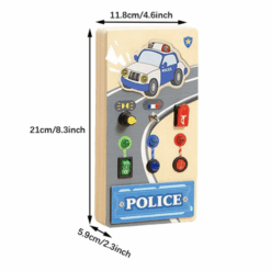 Busy Board electric din lemn cu activitati, Politie, 3 ani+