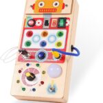 Busy Board electric din lemn cu activitati, Robot, Onshine, 3 ani+