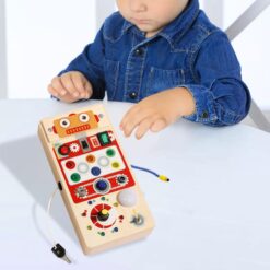 Busy Board electric din lemn cu activitati, Robot, Onshine, 3 ani+