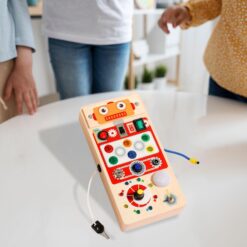 Busy Board electric din lemn cu activitati, Robot, Onshine, 3 ani+