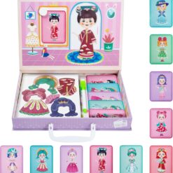 Carte magnetica, puzzle magnetic - Imbraca fetita, 3 ani