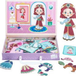 Carte magnetica, puzzle magnetic - Imbraca fetita, 3 ani