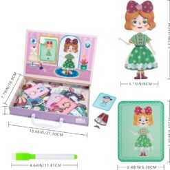 Carte magnetica, puzzle magnetic - Imbraca fetita, 3 ani