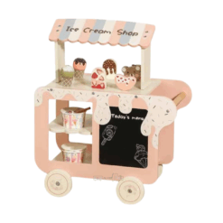 Carucior din lemn, Stand de inghetata, 50 cm, 3 ani