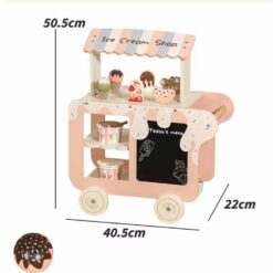 Carucior din lemn, Stand de inghetata, 50 cm, 3 ani 01