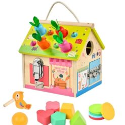 Casuta educationala, 6 in 1 activitati, joc de tip Montessori, 3 ani+ 01
