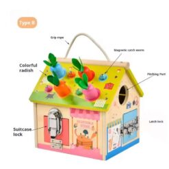 Casuta educationala, 6 in 1 activitati, joc de tip Montessori, 3 ani+ 01