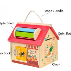 Casuta educationala, 8 in 1 activitati, joc de tip Montessori, 3 ani+ 07