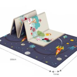 Covor pliabil de joacă termoizolant cu două fețe, 200 x 180 x 0.8 cm, Cosmos 01