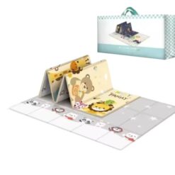 Covor pliabil de joacă termoizolant cu două fețe, 200 x 180 x 0.8 cm, Happy 01