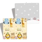 Covor pliabil de joacă termoizolant cu două fețe, 200 x 180 x 0.8 cm, Happy