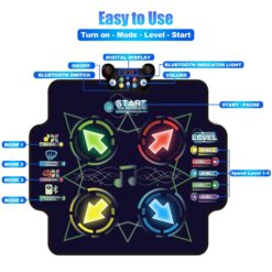 Covoras muzical interactiv pentru dans, cu conexiune bluetooth, muzica si lumini LED, 3 ani+ 01