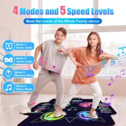 Covoras muzical interactiv pentru dans, cu conexiune bluetooth, muzica si lumini LED, 3 ani+ 01