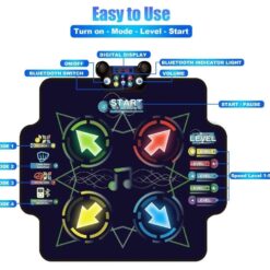 Covoras muzical interactiv pentru dans, cu conexiune bluetooth, muzica si lumini LED, 3 ani+ 01