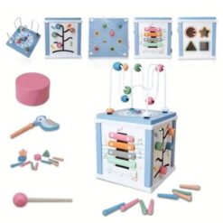 Cub de activitati 10 in 1 de tip Montessori, cu ciocanitoare, 3 ani+ 001