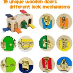 Cutie Montessori cu încuietori (Lock Box , Busy Box), 3 ani 01