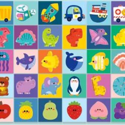 Joc 40 carduri educative pentru asociere si decupaj, Animale