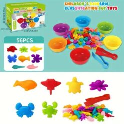 Joc creativ Montessori, sortare cu animale marine , 36 piese, 3 ani 01