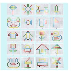 Joc creativ Mozaic Pixel Magnetic cu 50 butoni colorati, 3 ani+