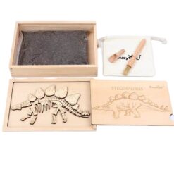 Joc de tip Montessori, Joc arheologie si puzzle din lemn ,3 ani+ 01