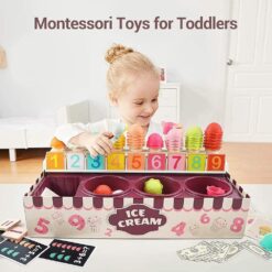 Joc de tip Montessori din lemn, Asociere si Matematica, 3 ani 01