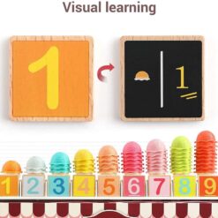 Joc de tip Montessori din lemn, Asociere si Matematica, 3 ani 01