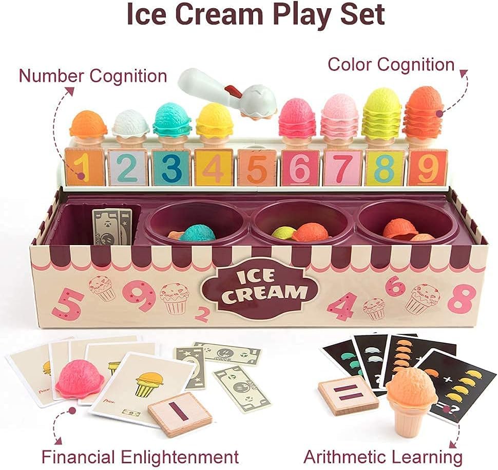 Joc de tip Montessori din lemn, Asociere si Matematica, 3 ani 01