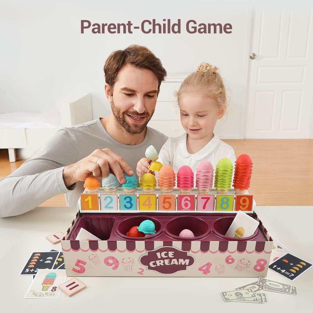 Joc de tip Montessori din lemn, Asociere si Matematica, 3 ani 01