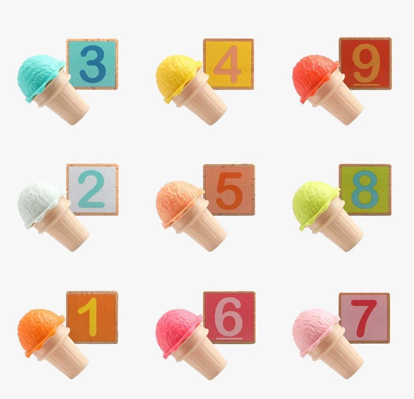 Joc de tip Montessori din lemn, Asociere si Matematica, 3 ani 01