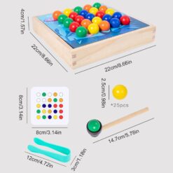Joc detip Montessori, 2 in 1, asociere si dexteritate, 3 ani 01