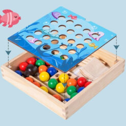 Joc detip Montessori, 2 in 1, asociere si dexteritate, 3 ani 01