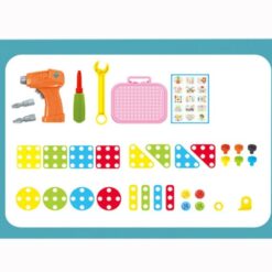 Joc educativ, Mozaic dino cu geanta si bormasina 285 piese, 3 ani+ 01