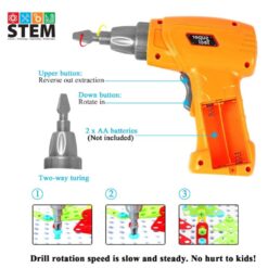Joc educativ, Mozaic dino cu geanta si bormasina 285 piese, 3 ani+ 01