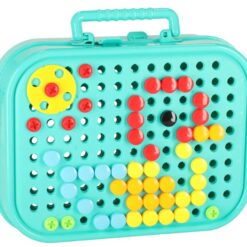 Joc educativ, Mozaic dino cu geanta si bormasina 285 piese, 3 ani+ 01