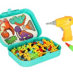 Joc educativ, Mozaic dino cu geanta si bormasina 285 piese, 3 ani+ 01