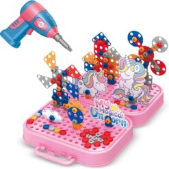 Joc educativ, Mozaic unicorn cu geanta si bormasina 285 piese, 3 ani+ 01