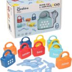 Joc educativ cu lacăte și chei pentru învățarea cifrelor, 20 piese, 3 ani