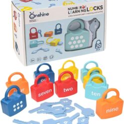 Joc educativ cu lacăte și chei pentru învățarea cifrelor, 20 piese, 3 ani 01