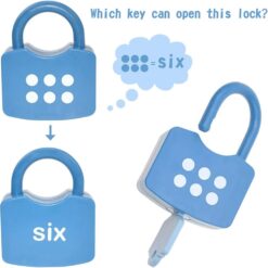 Joc educativ cu lacăte și chei pentru învățarea cifrelor, 20 piese, 3 ani 01