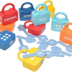 Joc educativ cu lacăte și chei pentru învățarea cifrelor, 20 piese, 3 ani 01