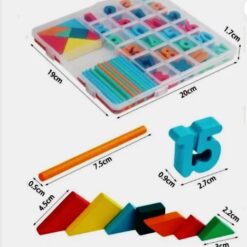 Joc matematica din lemn cu cifre si tangram, 3 ani