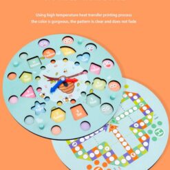 Joc multifuntional de tip montessori, Motricitate si ceas, 3 ani01