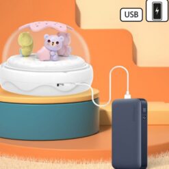 Jucarie bebe pentru patut, 0 luni+, Carusel muzical cu telecomanda, Albastru