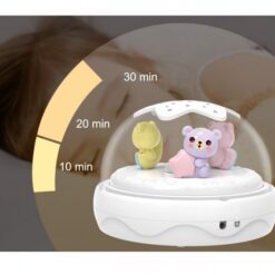 Jucarie bebe pentru patut, 0 luni+, Carusel muzical cu telecomanda, Albastru