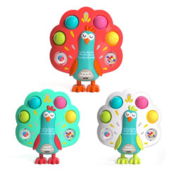 Jucărie educativă și motrică pentru bebeluși, Păun, 12 luni+