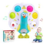 Jucărie educativă și motrică pentru bebeluși, Păun, 12 luni+