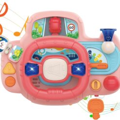 Jucarie interactiva 2 in 1 pentru bebelusi, Volan, 18 luni+, Roz 01