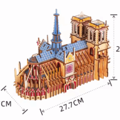 Macheta 3D din lemn, Notre-Dame Paris, 8 ani+