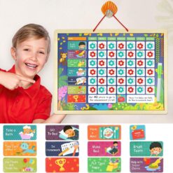 Panou magnetic de responsabilități pentru copii -Tabel de sarcini zilnice 01